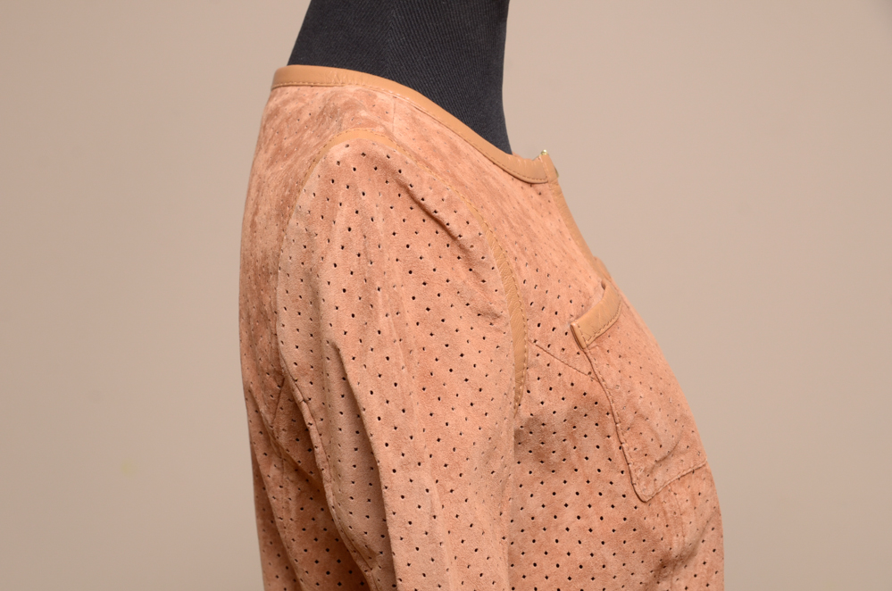 Tory Burch Perforated Suede Jacket, Size 2