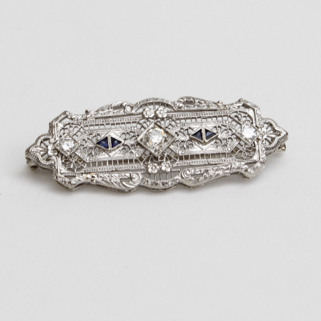 Diamond and Sapphire Brooch