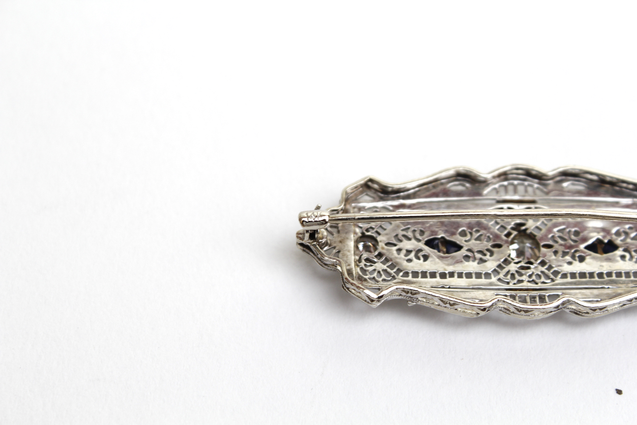 Diamond and Sapphire Brooch