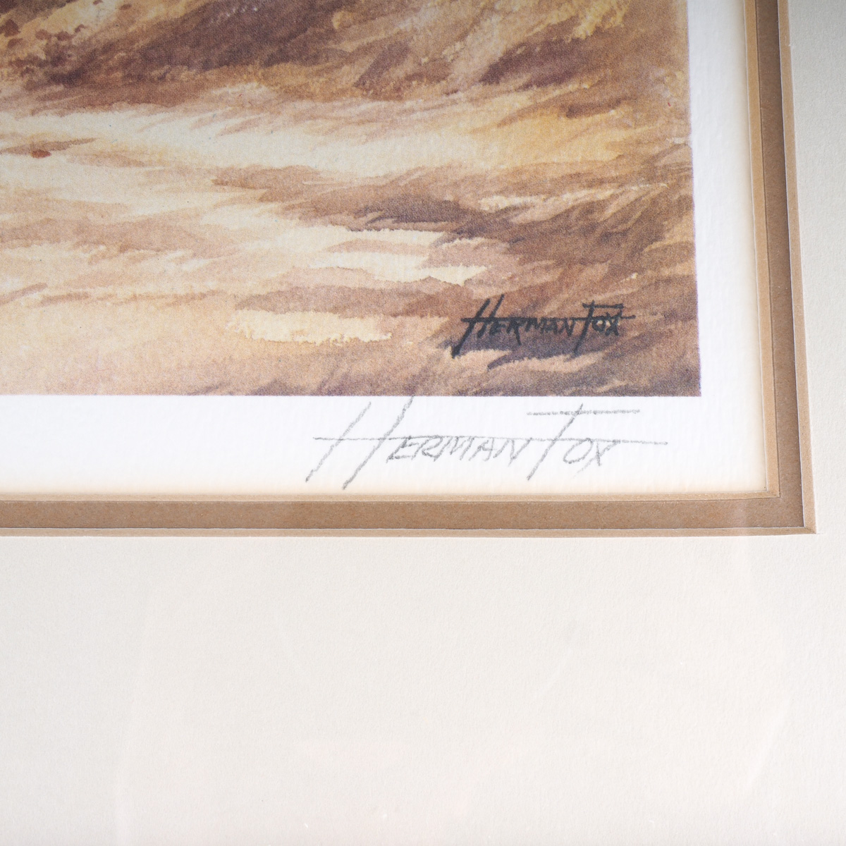 Framed and Signed Print of "Graham Covered Bridge" by Herman Fox