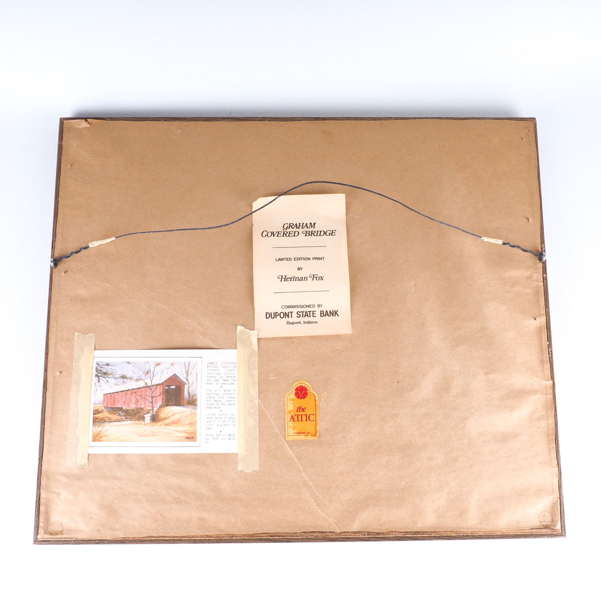 Framed and Signed Print of "Graham Covered Bridge" by Herman Fox