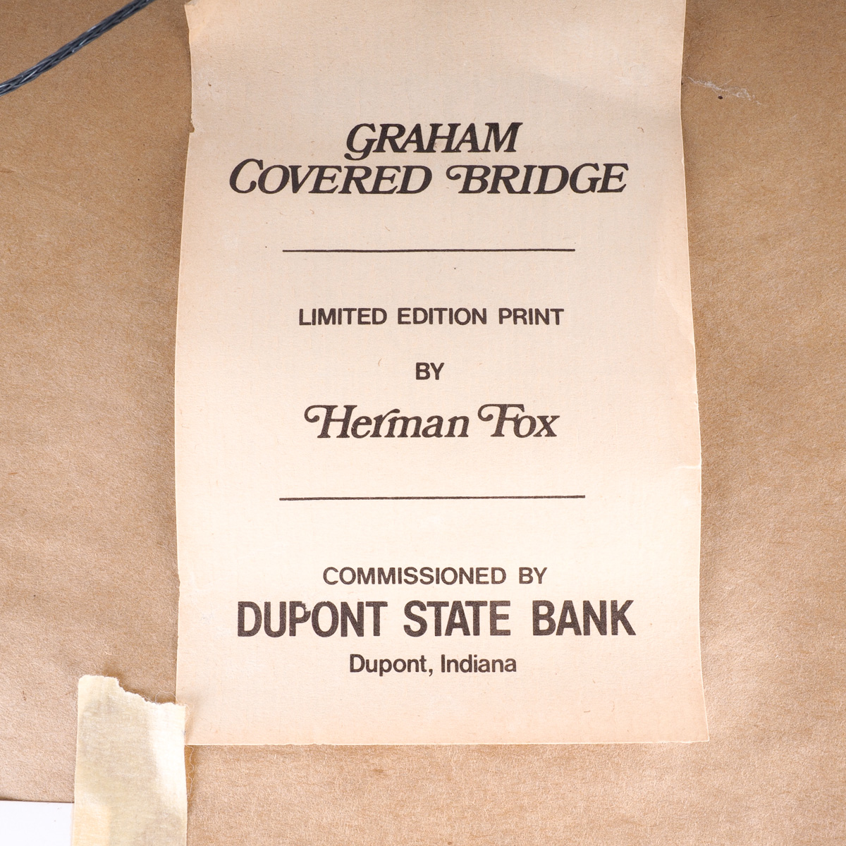 Framed and Signed Print of "Graham Covered Bridge" by Herman Fox