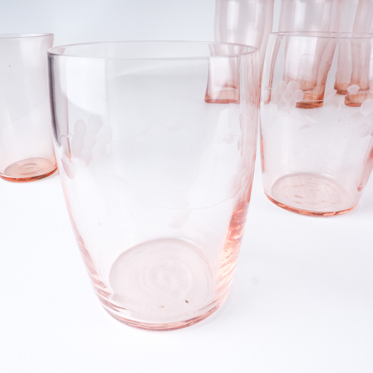 Vintage Pink Glass Stemware