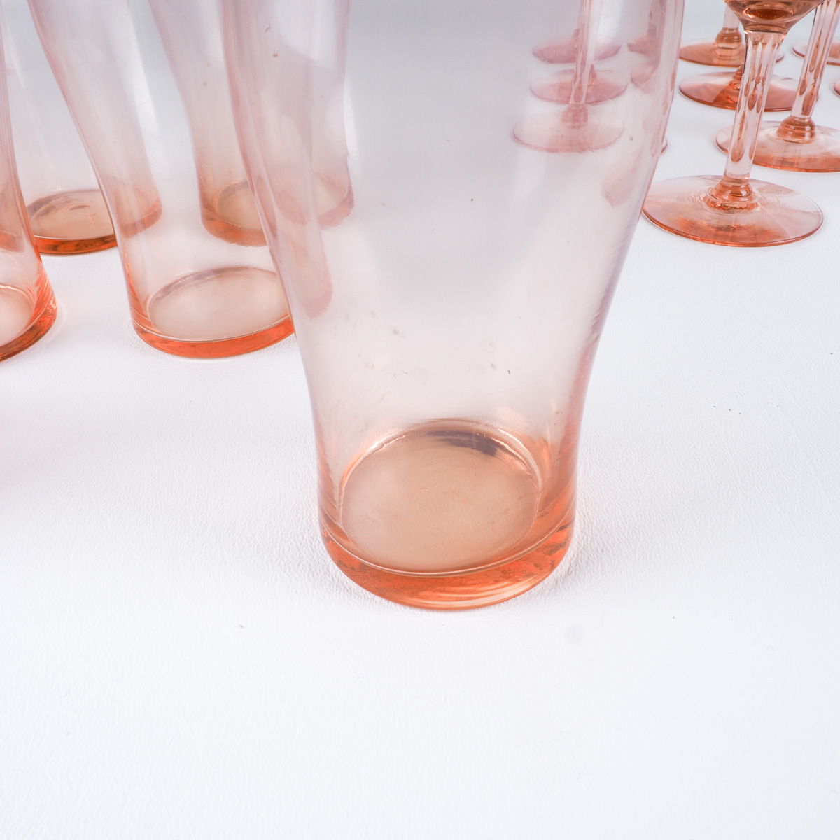 Vintage Pink Glass Stemware