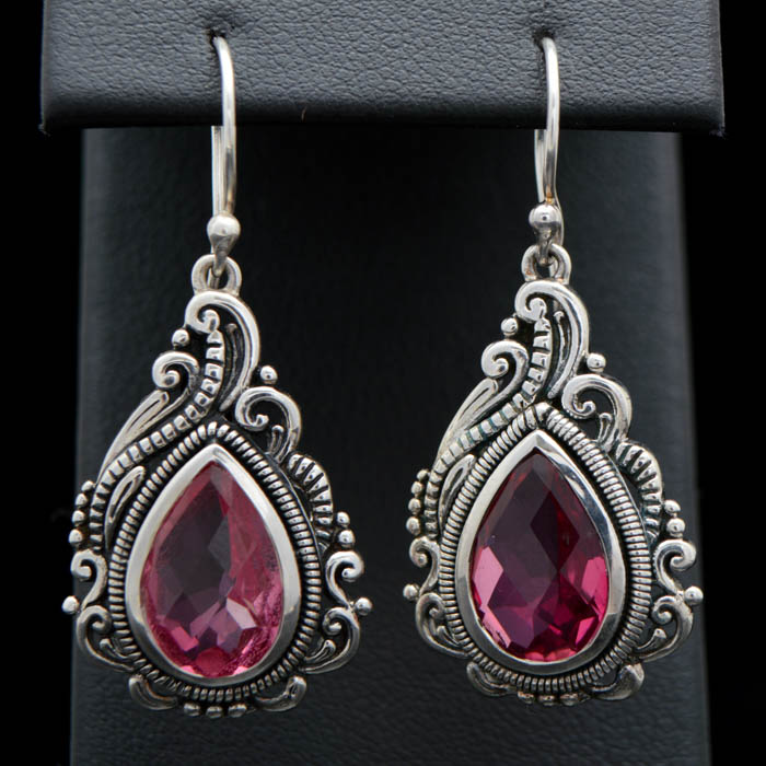Robert Manse Sterling Silver and Pink Quartz Doublet Earrings