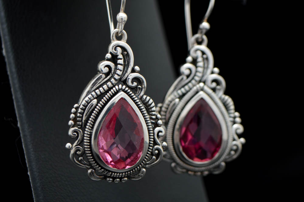 Robert Manse Sterling Silver and Pink Quartz Doublet Earrings
