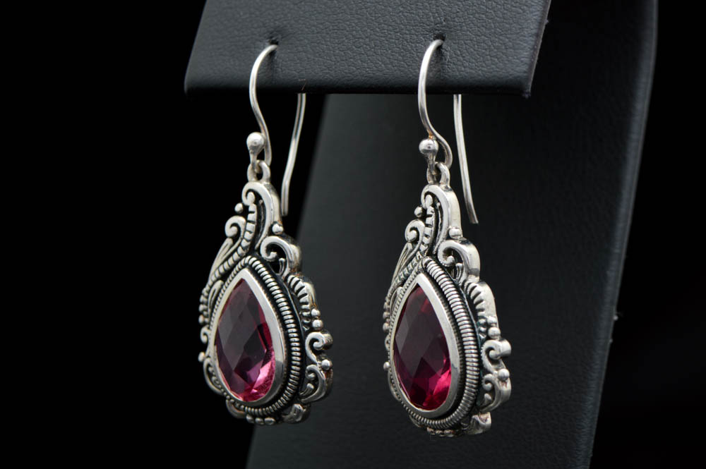 Robert Manse Sterling Silver and Pink Quartz Doublet Earrings