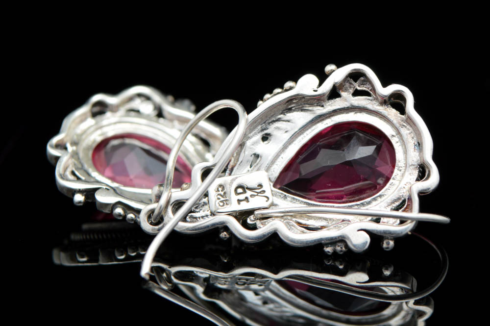 Robert Manse Sterling Silver and Pink Quartz Doublet Earrings