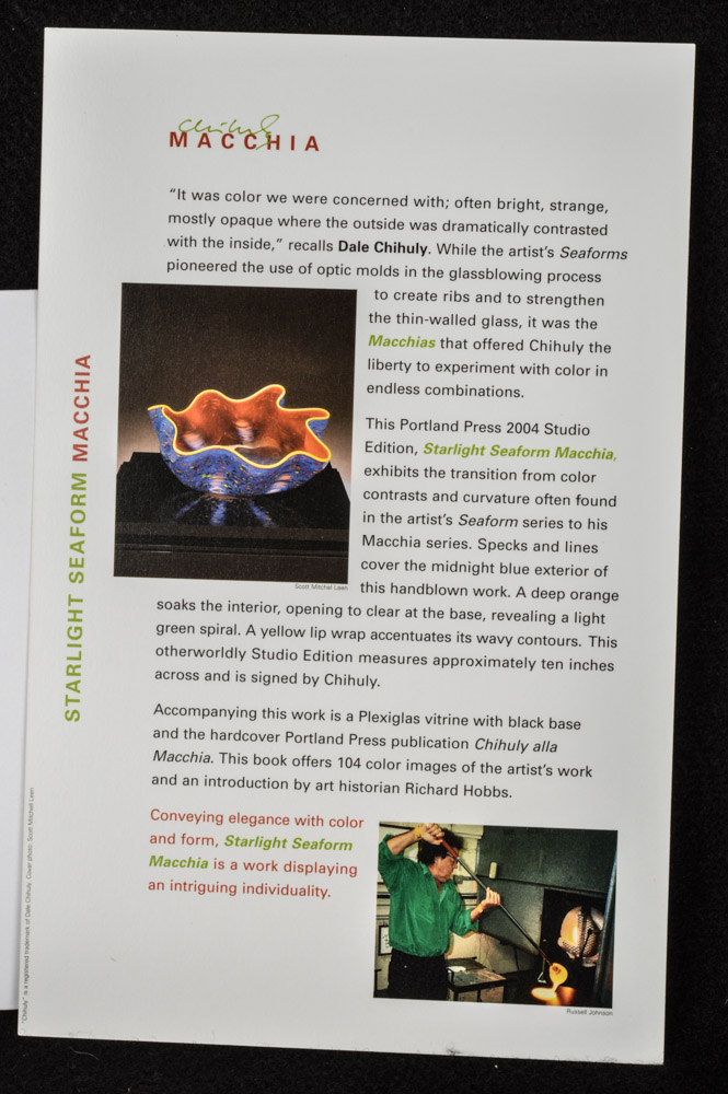 Dale Chihuly Original Art Glass Sculpture "Starlight Seaform Macchia"