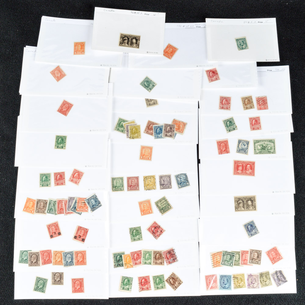 Collection of Canadian Stamps of King George V