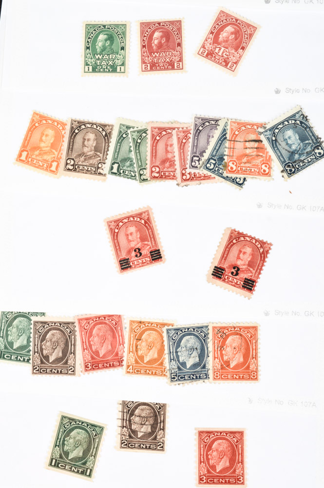 Collection of Canadian Stamps of King George V