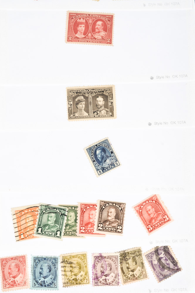 Collection of Canadian Stamps of King George V