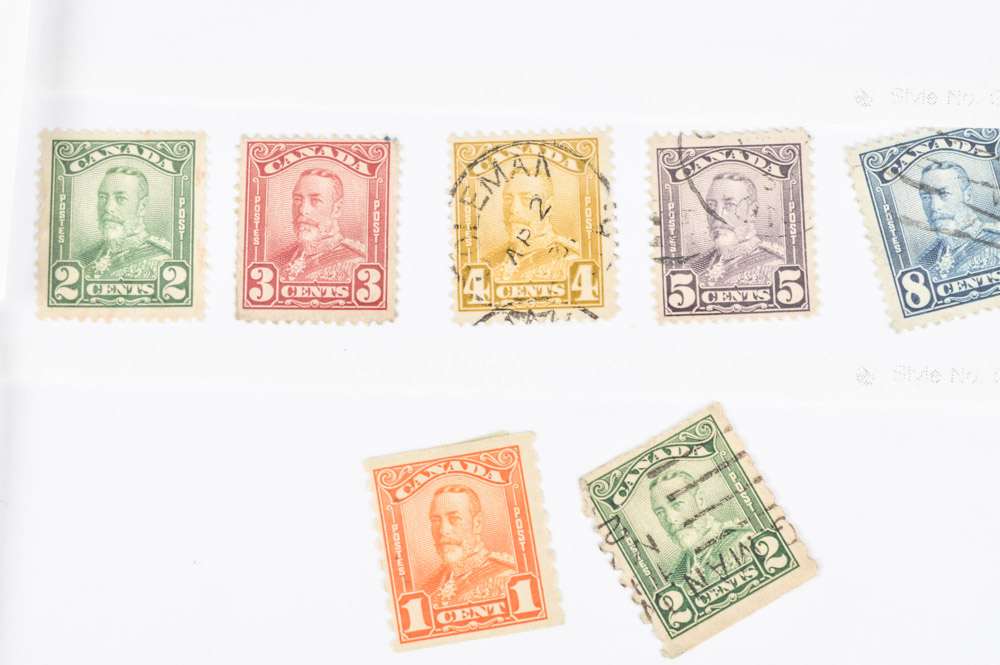 Collection of Canadian Stamps of King George V