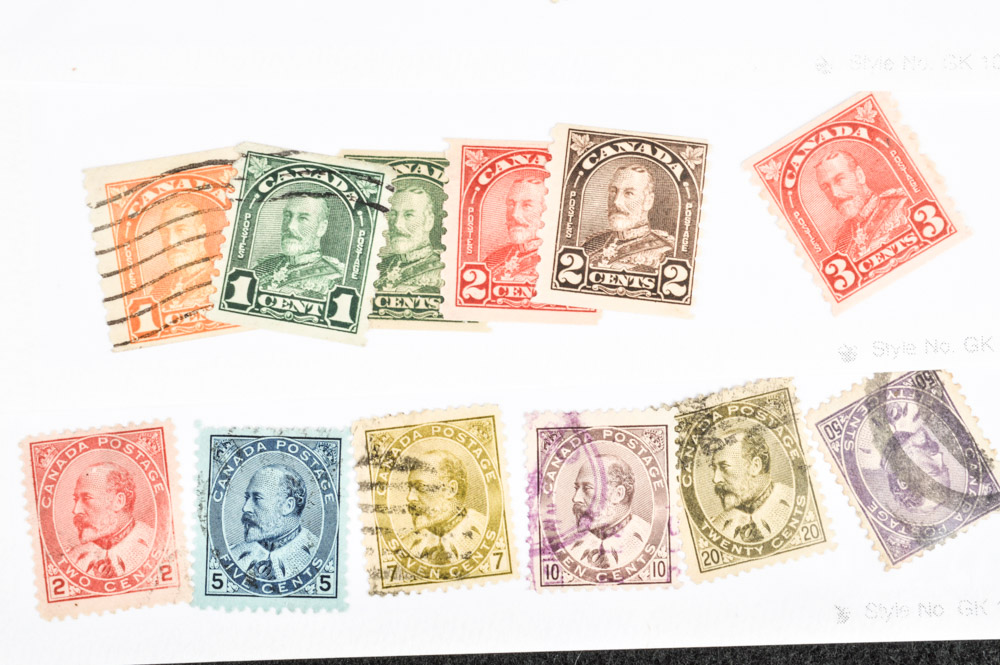 Collection of Canadian Stamps of King George V