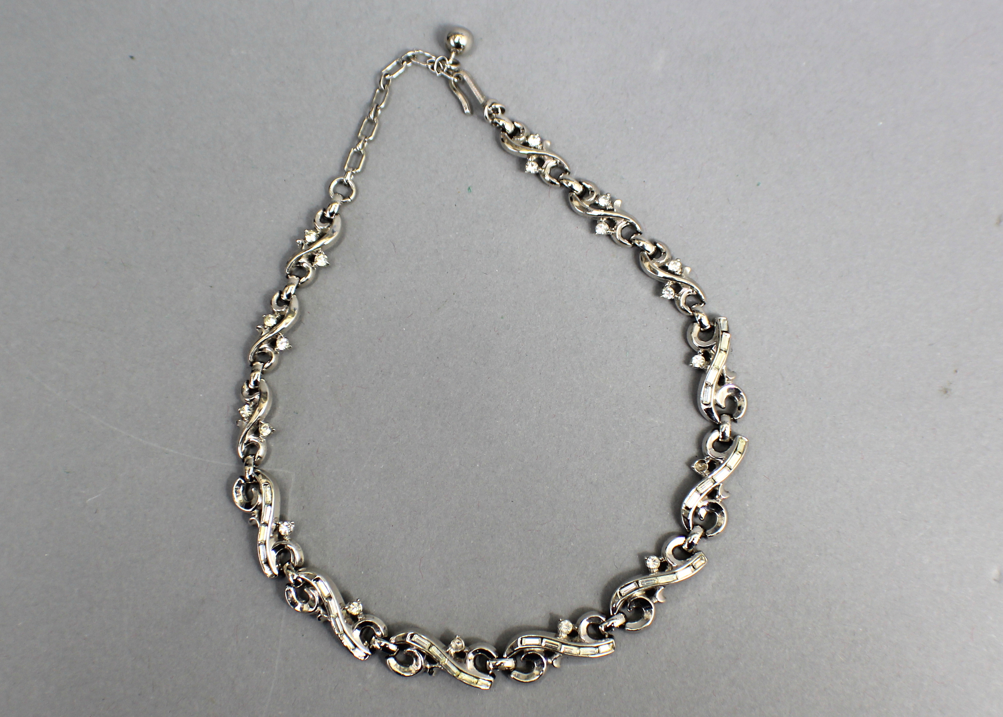 Rhinestone Bracelet and Necklace Set