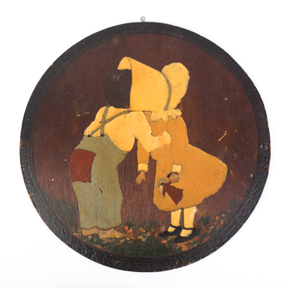 Vintage Hand Carved and Painted Portrait