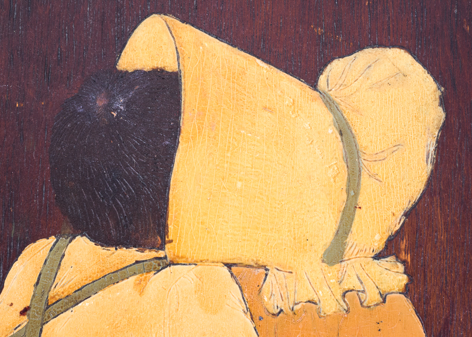 Vintage Hand Carved and Painted Portrait