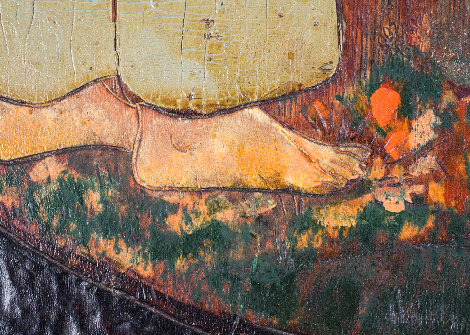 Vintage Hand Carved and Painted Portrait