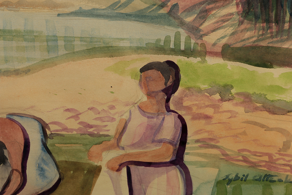 Sybil Majoriie Atteck Watercolor on Paper