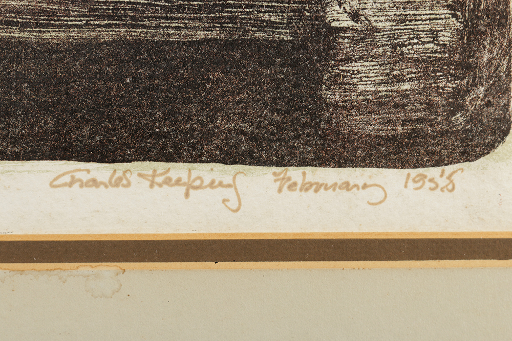 Charles Keeping Original Lithograph on Paper "Man Backing Horse"