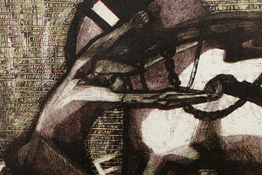 Charles Keeping Original Lithograph on Paper "Man Backing Horse"