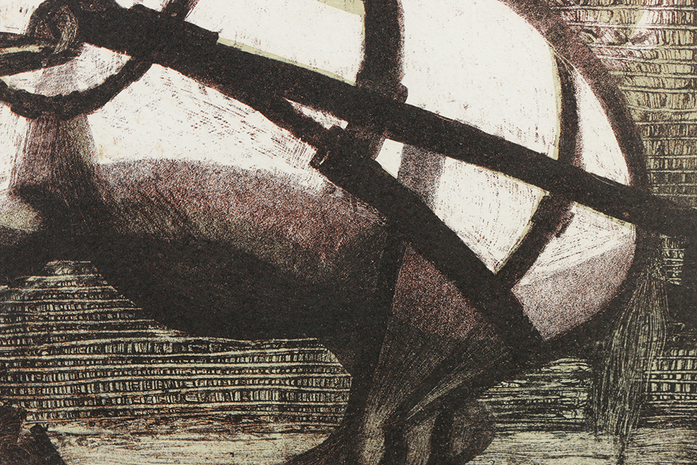 Charles Keeping Original Lithograph on Paper "Man Backing Horse"