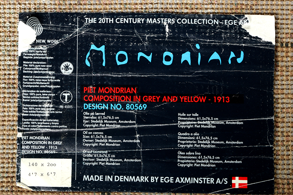 Danish Ege Axminster Rug after Piet Mondrian