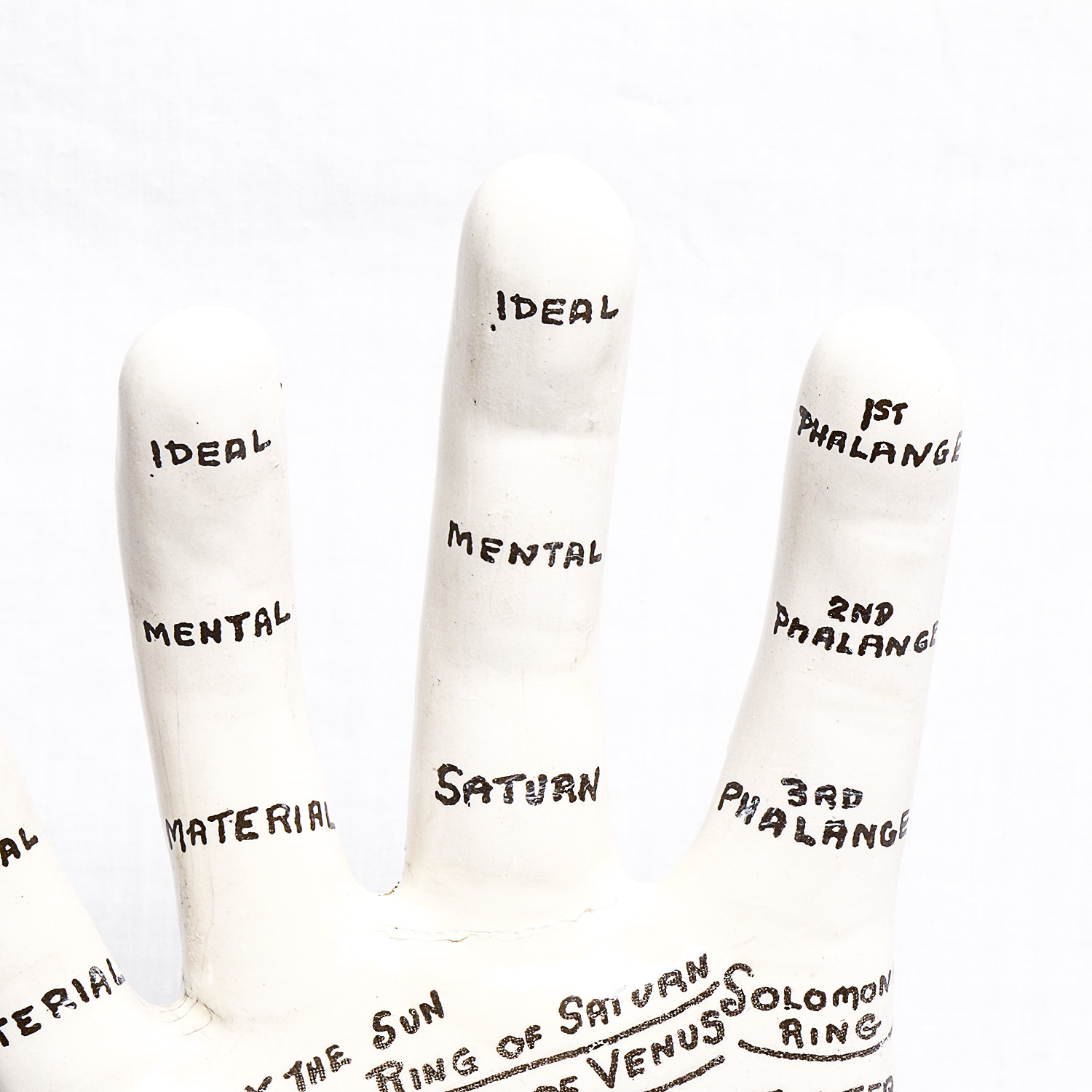 Vintage Porcelain Palmistry Model with Paper Guide