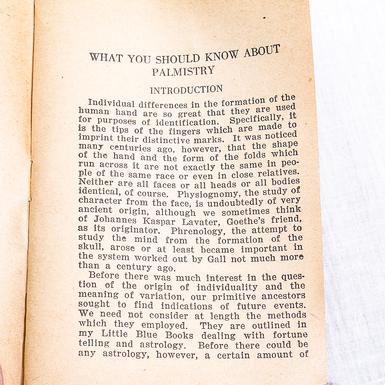 Vintage Porcelain Palmistry Model with Paper Guide