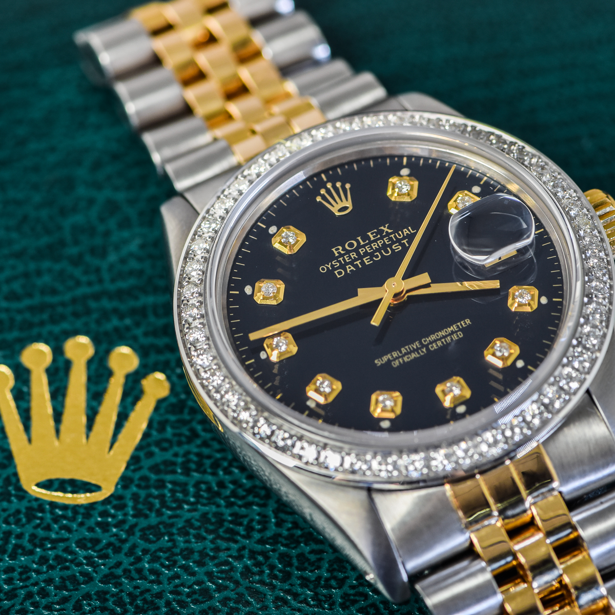 Men's Rolex Datejust Two-Tone 18K Yellow Gold and Diamond Watch with Jubilee Bracelet