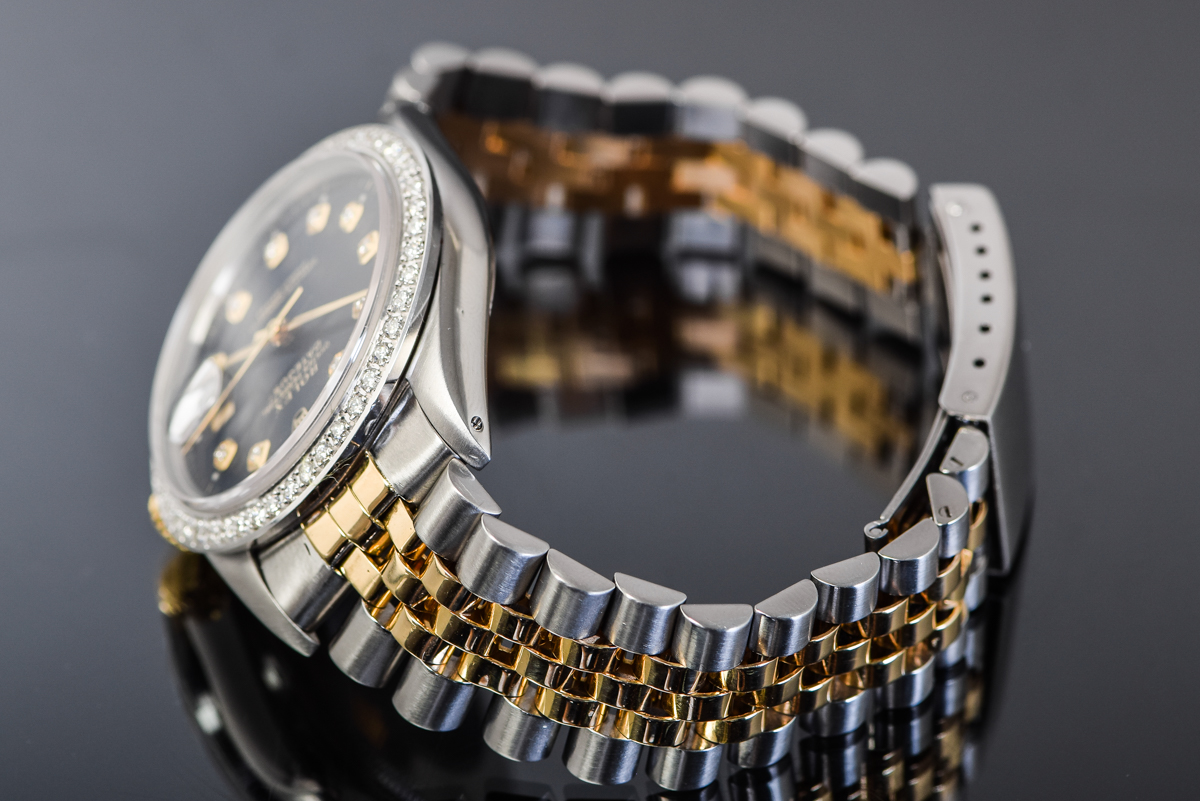 Men's Rolex Datejust Two-Tone 18K Yellow Gold and Diamond Watch with Jubilee Bracelet