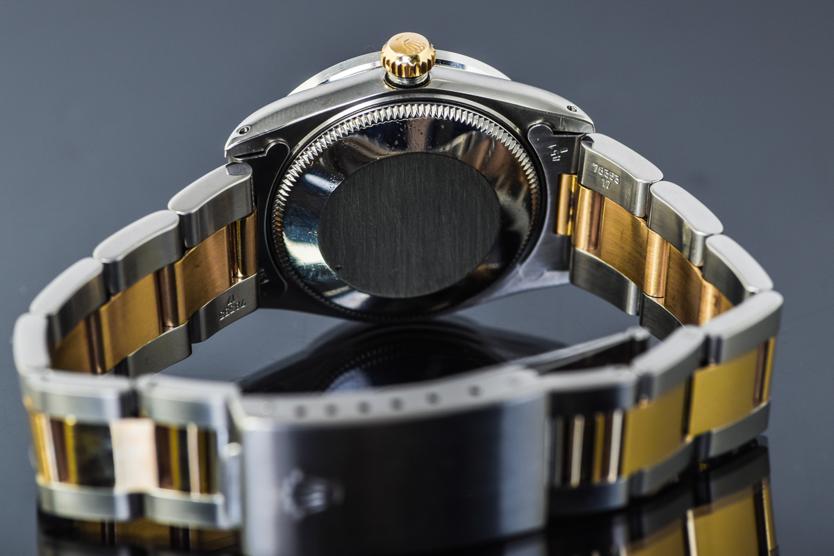 Mid-Size Rolex Datejust Two-Tone 18K Yellow Gold and Diamond Watch with Oyster Bracelet