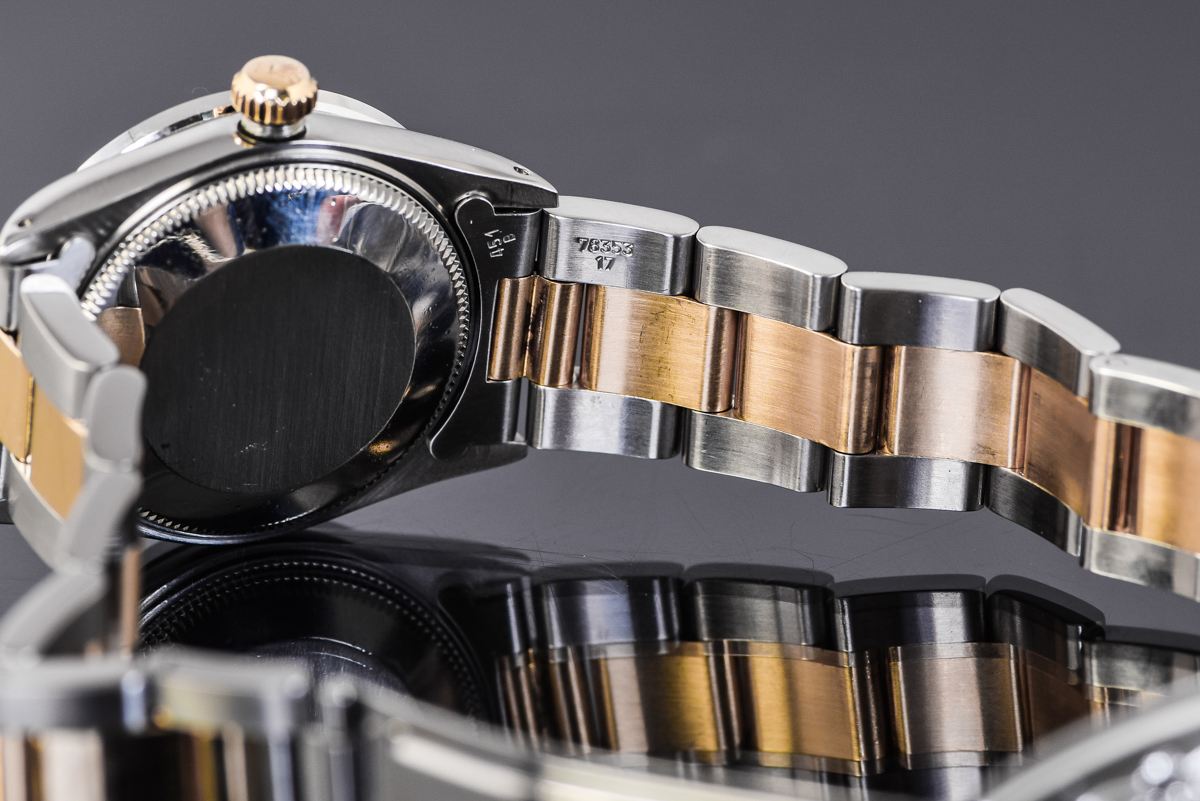 Mid-Size Rolex Datejust Two-Tone 18K Yellow Gold and Diamond Watch with Oyster Bracelet