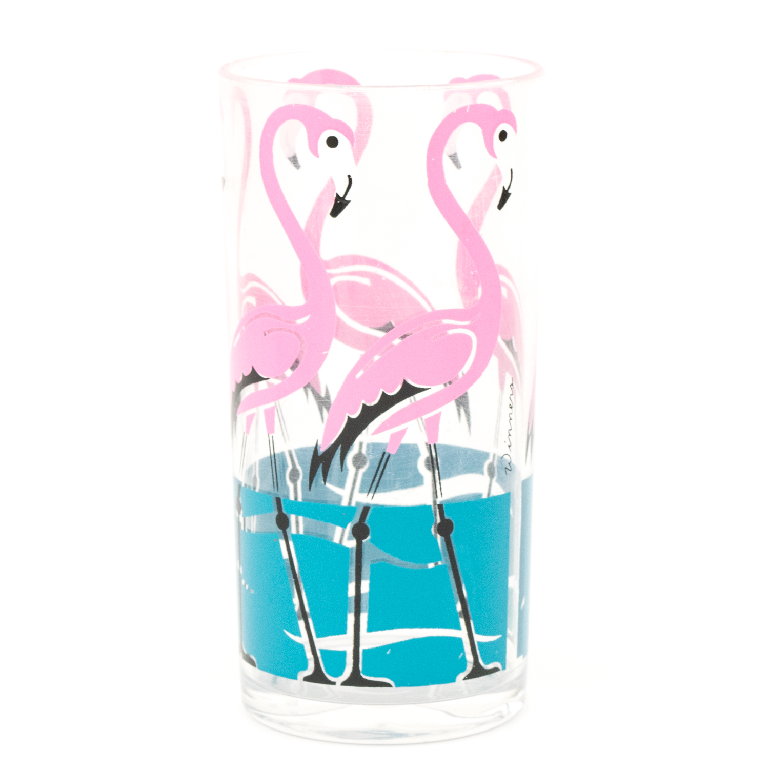 Vintage HJ Stotter Inc. Art Deco Acrylic Flamingo Glasses