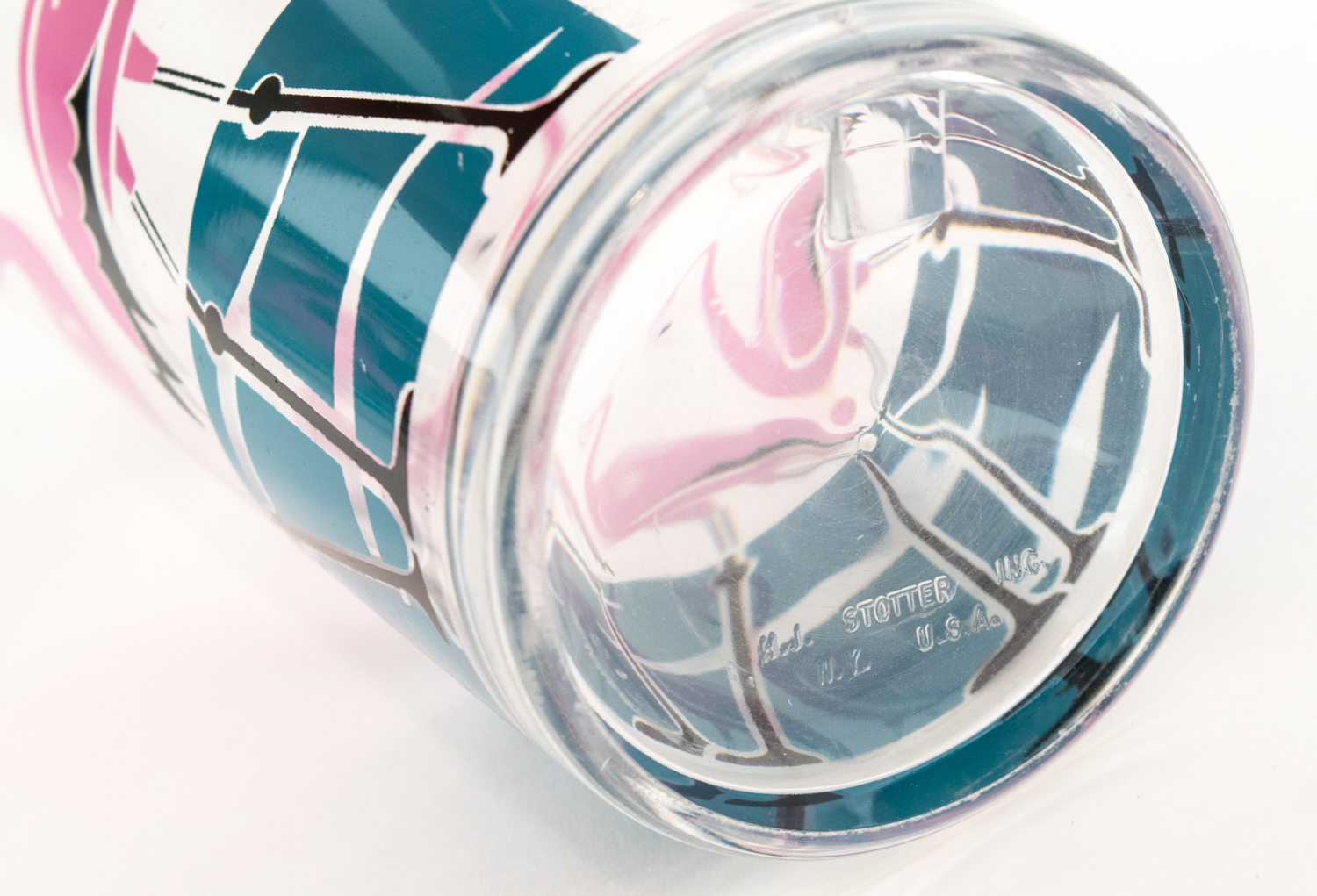 Vintage HJ Stotter Inc. Art Deco Acrylic Flamingo Glasses