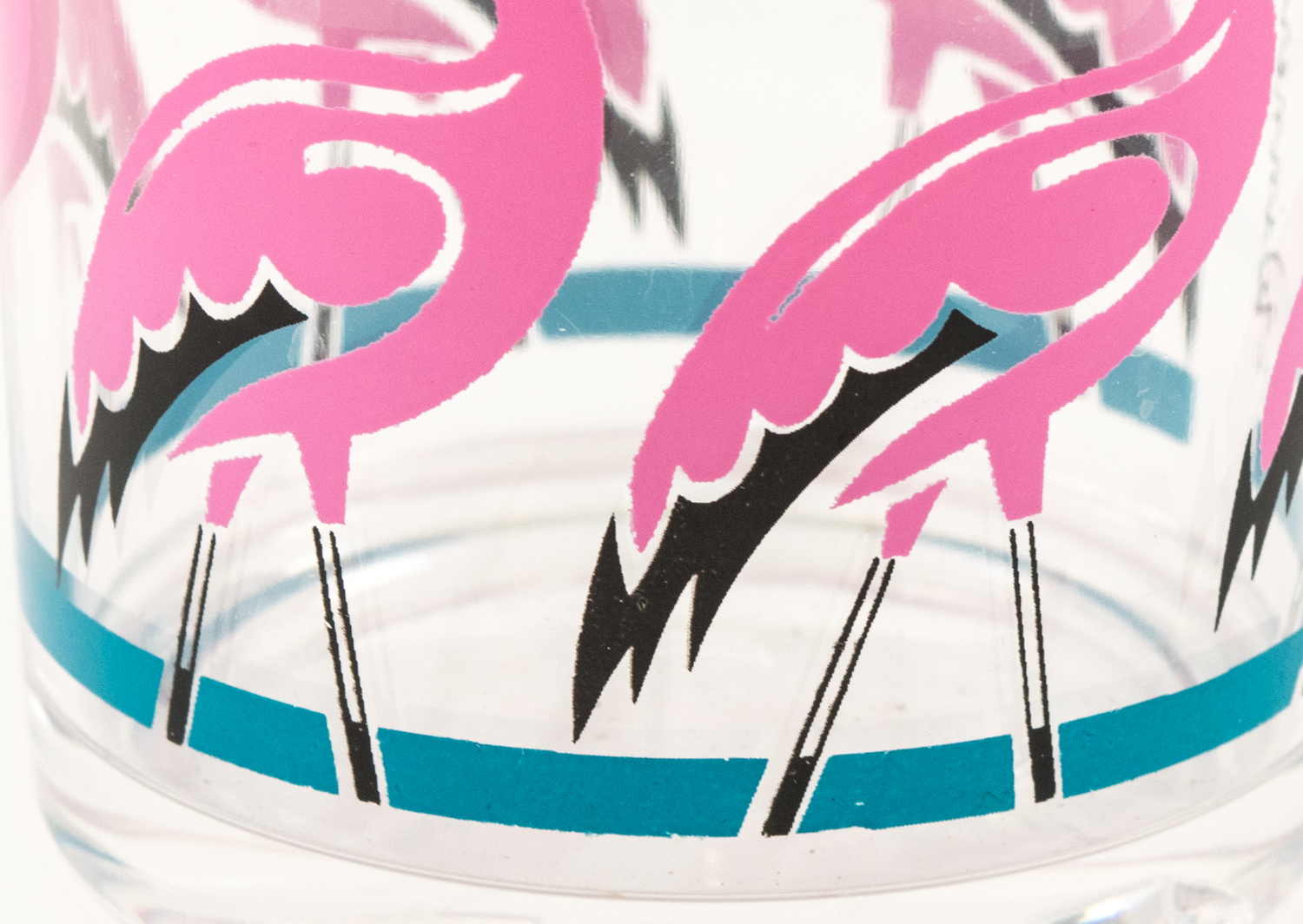 Vintage HJ Stotter Inc. Art Deco Acrylic Flamingo Glasses