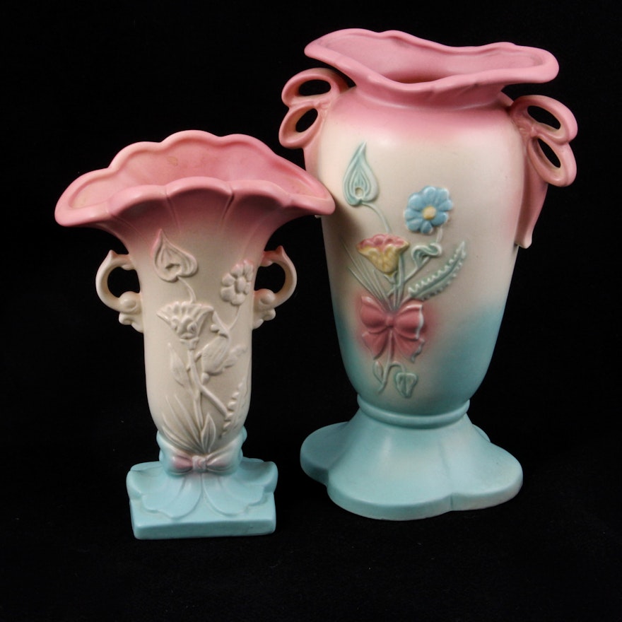 Hull Pottery "Bowknot" Pattern Vases