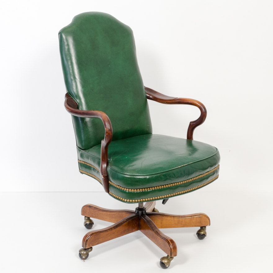 Green Leather Executive Office Chair