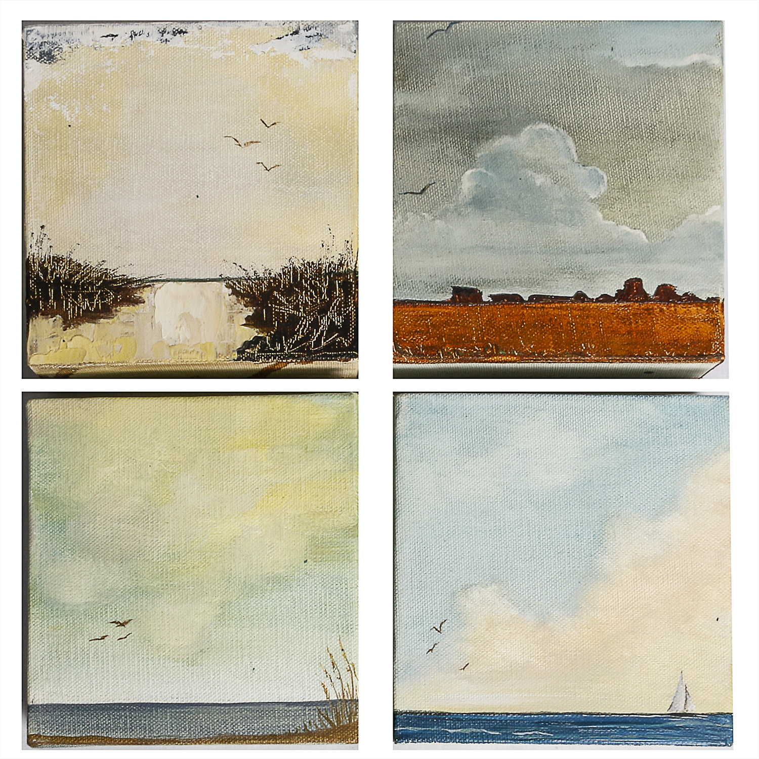 Quartet of Original Oil Paintings by Kristina Taherzedah
