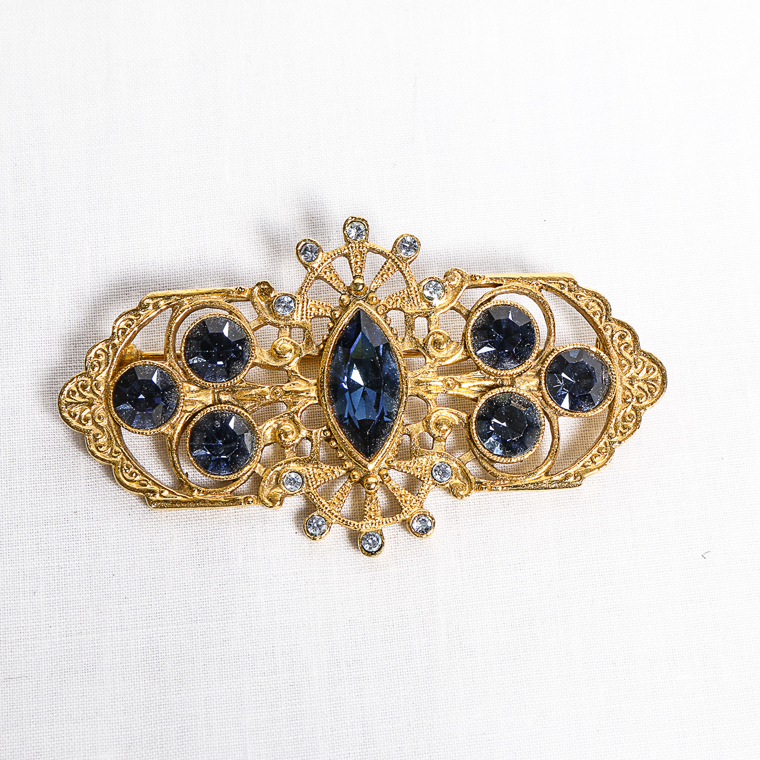 Two Vintage Rhinestone Brooches
