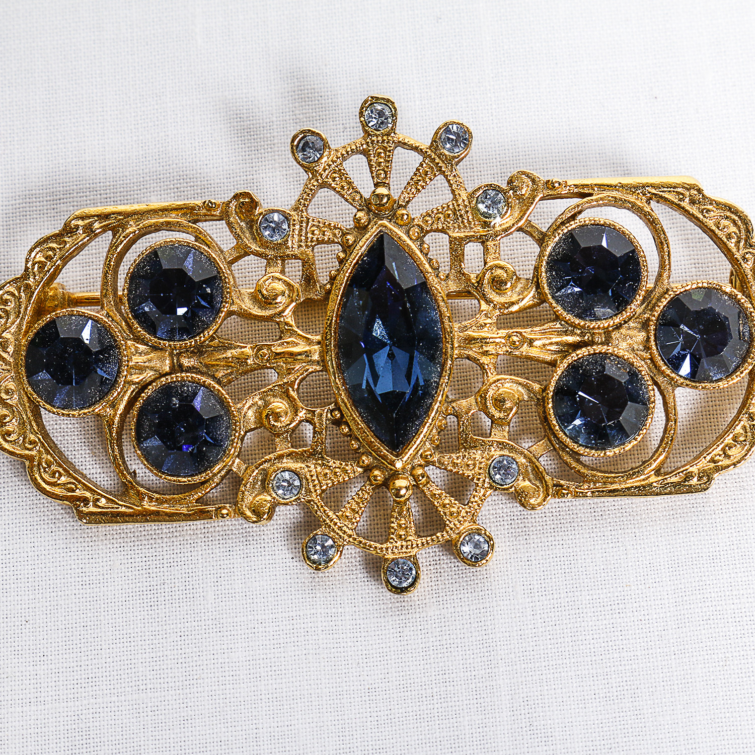 Two Vintage Rhinestone Brooches