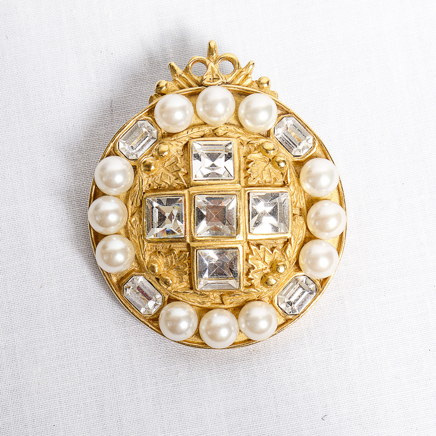 Two Vintage Rhinestone Brooches