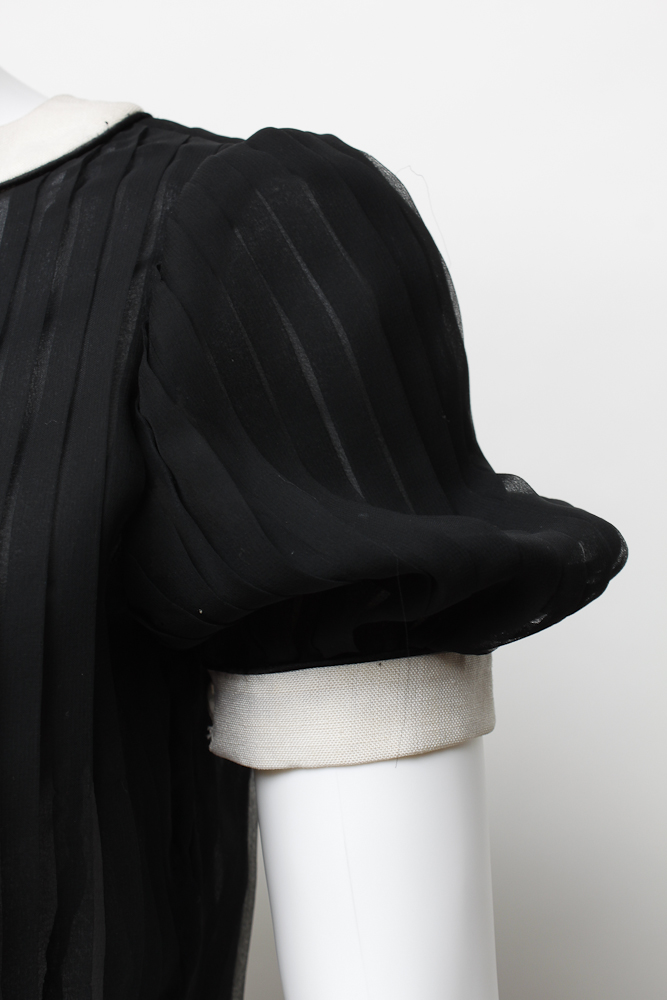 Vintage 1940's Silk Mary McFadden Pleated Couture Dress