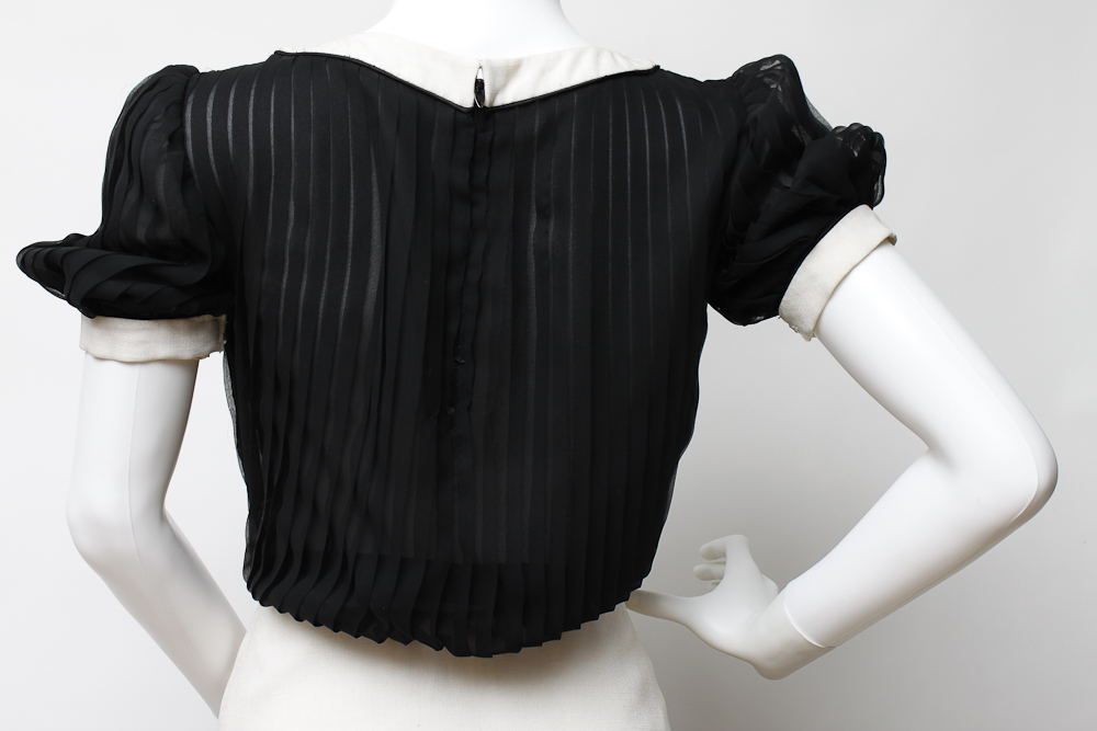 Vintage 1940's Silk Mary McFadden Pleated Couture Dress