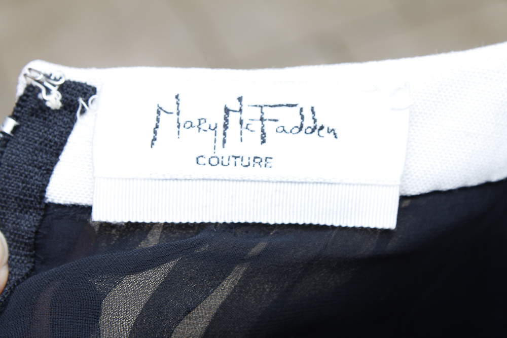 Vintage 1940's Silk Mary McFadden Pleated Couture Dress