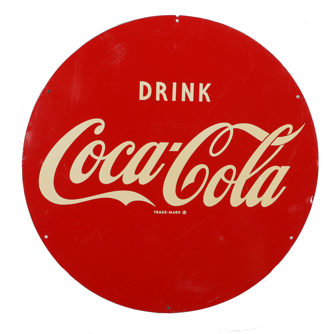 Vintage Round Metal Coca-Cola Sign