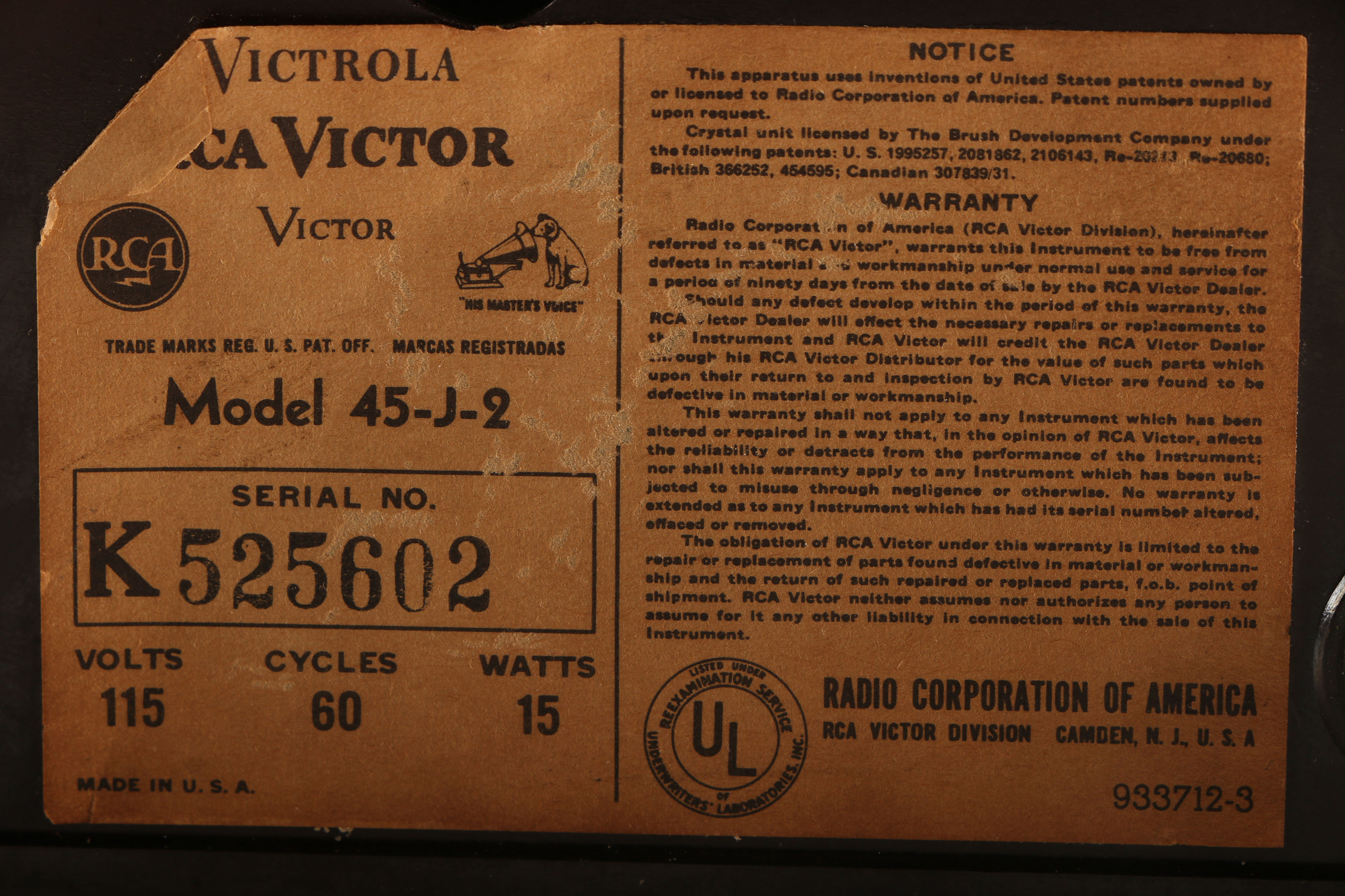 RCA Victor 45 Record Player