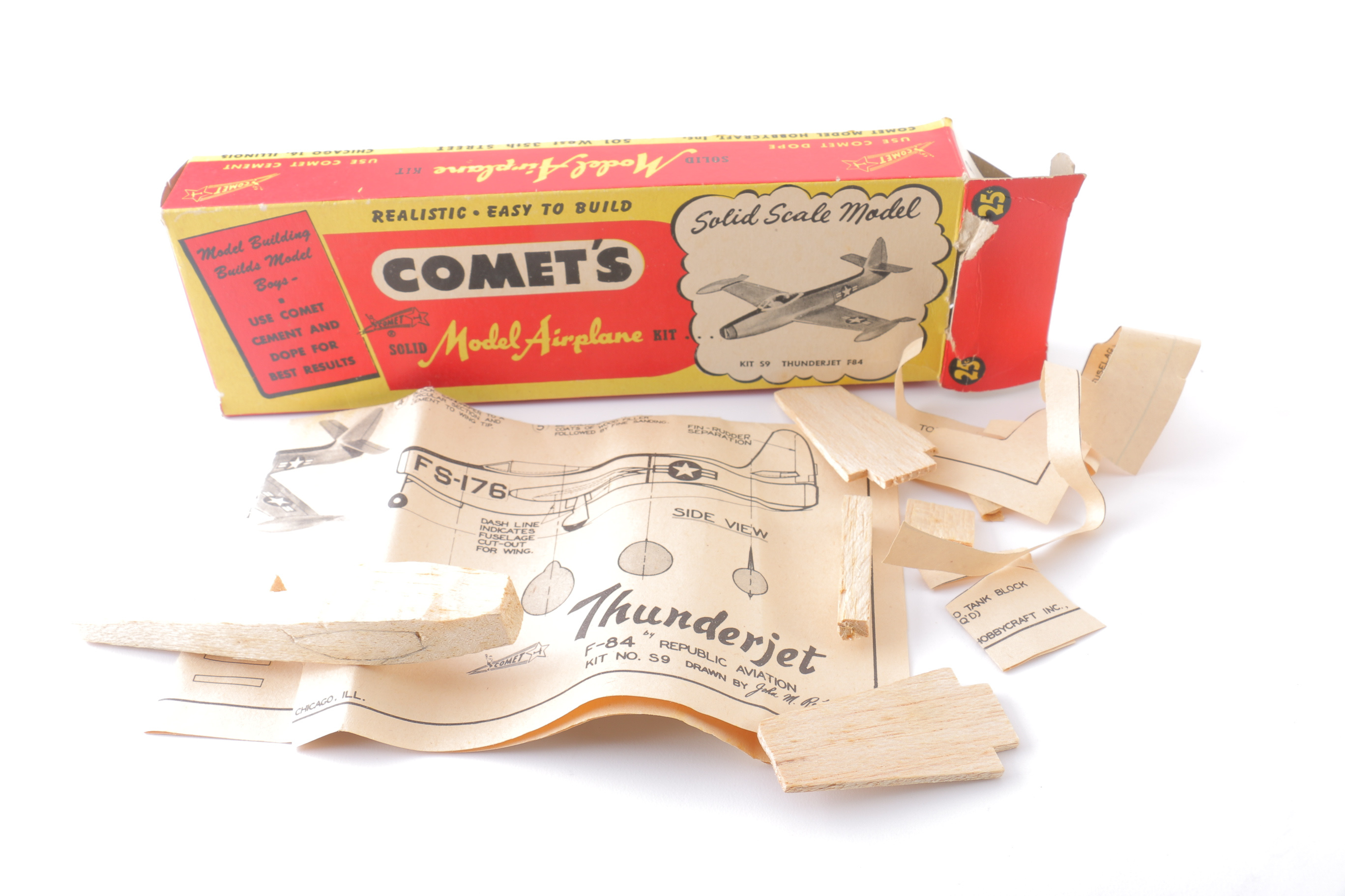 Vintage Model Plane Boxes and Parts