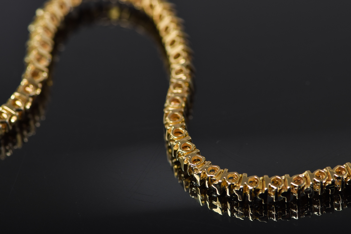 14K Yellow Gold and 2.00 CTW Diamond Tennis Bracelet