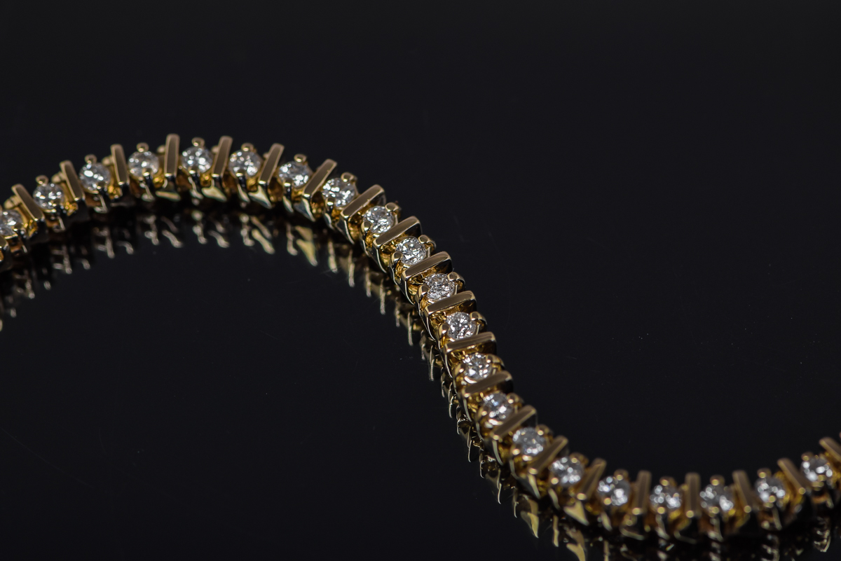 14K Yellow Gold and 2.00 CTW Diamond Tennis Bracelet